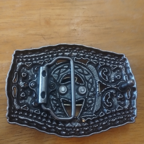 New Western Cowboy Cross Horse Belt Buckle Silver Gold Tone Rodeo Cowgirl - Picture 3 of 3